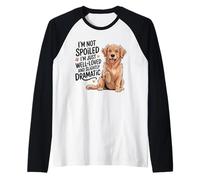Divertido Golden Retriever Mamá Drama Reina Bien Querido Cachorro Humor Camiseta Manga Raglan