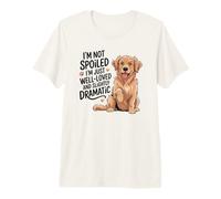 Divertido Golden Retriever Mamá Drama Reina Bien Querido Cachorro Humor Camiseta Premium