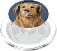 Divertido Golden Retriever Music Lover Bubblegum Mamá Papá Niños PopSockets PopGrip para MagSafe