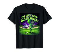 Divertido Golfing Alien The Slice from Outer Space Retro UFO Camiseta