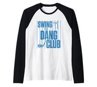 Divertido Golfing Swing The Dang Club Blue Golf Mom Camiseta Manga Raglan