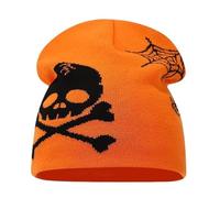 Divertido Gorro de Punto Jacquard con Calavera de Calabaza de Halloween, Gorro de Lana cálido for Festival, for otoño e Invierno(Estyleorange)