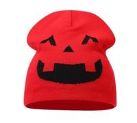 Divertido Gorro de Punto Jacquard con Calavera de Calabaza de Halloween, Gorro de Lana cálido for Festival, for otoño e Invierno(Dstylered)