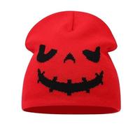 Divertido Gorro de Punto Jacquard con Calavera de Calabaza de Halloween, Gorro de Lana cálido for Festival, for otoño e Invierno(Cstylered)