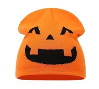 Divertido Gorro de Punto Jacquard con Calavera de Calabaza de Halloween, Gorro de Lana cálido for Festival, for otoño e Invierno(Dstyleorange)
