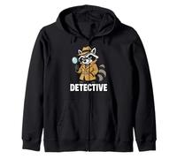 Divertido gráfico Animal de Detectives de Mapache Sudadera con Capucha