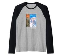 Divertido gráfico artístico de Edvard Munch Scream Famoso Camiseta Manga Raglan