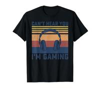 Divertido gráfico Can't Hear You I'm Gaming para Hombres Jugadores Camiseta gráfica económica, Hombre, Negro, L