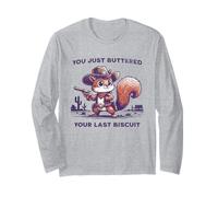 Divertido gráfico de Animal Vaquero de Dibujos Animados de Ardilla Occidental Manga Larga