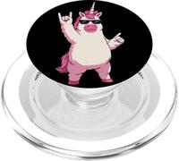 Divertido gráfico de Animales de fantasía con Forma de Unicornio, Rock on, Mano Rosa PopSockets PopGrip para MagSafe