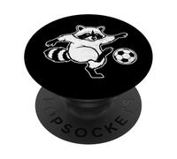 Divertido gráfico de balón de fútbol de Mapache - Lindo Amante del fútbol PopSockets PopGrip Adhesivo