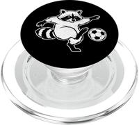 Divertido gráfico de balón de fútbol de Mapache - Lindo Amante del fútbol PopSockets PopGrip para MagSafe