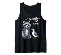 Divertido gráfico de Bandidos de Raccoon Pigeon Trash Buddies Camiseta sin Mangas