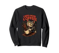 Divertido gráfico de Cat Coffee Lover I Need More Coffee Sudadera