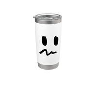 Divertido gráfico de expresión sarcástica y rompecabezas Vaso térmico de acero inoxidable de doble pared