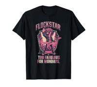 Divertido gráfico de Flamenco de Estrella Flocado, Demasiado Fabuloso para los Lunes Camiseta