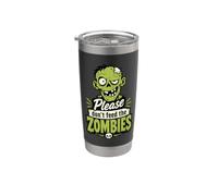 Divertido gráfico de humor Zombie Please no Feed The Zombies Vaso térmico de acero inoxidable de doble pared