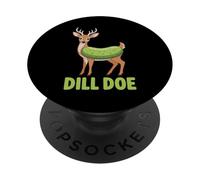 Divertido gráfico de Juego de Palabras con Ciervos y pepinillos de Dill Doe PopSockets PopGrip Adhesivo