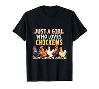 Divertido gráfico de Just a Girl Who Loves Chickens Chicken Lovers Camiseta