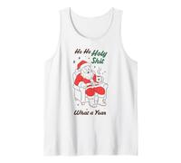 Divertido gráfico de Papá Noel Ho Ho Holy Wow What a Year Camiseta sin Mangas