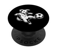 Divertido gráfico de Pelota de fútbol para Perro, Lindo Cachorro Amante del fútbol PopSockets PopGrip Adhesivo