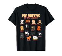 Divertido gráfico de Pig Breeds of The World con un Bonito Animal de Granja Camiseta