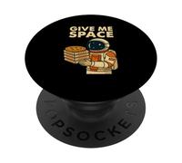 Divertido gráfico de Pizza de Astronauta - Give Me Space PopSockets PopGrip Adhesivo