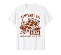 Divertido gráfico de pizza de la ciudad de Nueva York de estilo retro "New Yerrrk" Camiseta