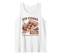 Divertido gráfico de pizza de la ciudad de Nueva York de estilo retro "New Yerrrk" Camiseta sin Mangas