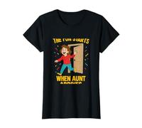Divertido gráfico de Puerta con Estampado de tía Confeti para una reunión Familiar Camiseta