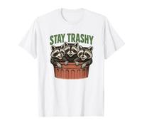 Divertido gráfico de Stay Trashy 3 Raccoons In A Trash Can Camiseta