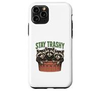 Divertido gráfico de Stay Trashy 3 Raccoons In A Trash Can Carcasa para iPhone 11 Pro