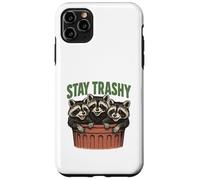 Divertido gráfico de Stay Trashy 3 Raccoons In A Trash Can Carcasa para iPhone 11 Pro Max