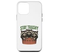 Divertido gráfico de Stay Trashy 3 Raccoons In A Trash Can Carcasa para iPhone 12 mini