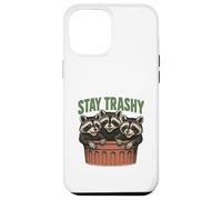Divertido gráfico de Stay Trashy 3 Raccoons In A Trash Can Carcasa para iPhone 12 Pro Max