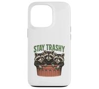 Divertido gráfico de Stay Trashy 3 Raccoons In A Trash Can Carcasa para iPhone 13 Pro
