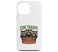 Divertido gráfico de Stay Trashy 3 Raccoons In A Trash Can Carcasa para iPhone 13 Pro Max