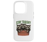 Divertido gráfico de Stay Trashy 3 Raccoons In A Trash Can Carcasa para iPhone 14 Pro