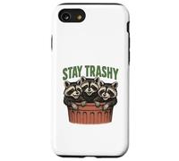 Divertido gráfico de Stay Trashy 3 Raccoons In A Trash Can Carcasa para iPhone SE (2020) / 7 / 8