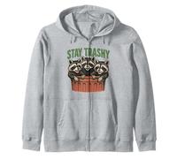 Divertido gráfico de Stay Trashy 3 Raccoons In A Trash Can Sudadera con Capucha