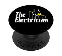Divertido gráfico de The Electrician Master Sparky Lightning Bolt PopSockets PopGrip Adhesivo