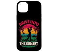 Divertido gráfico Retro de Golf Drive Into The Sunset Carcasa para iPhone 14 Plus