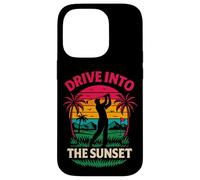 Divertido gráfico Retro de Golf Drive Into The Sunset Carcasa para iPhone 14 Pro