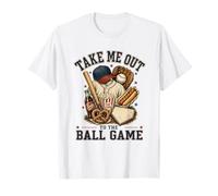 Divertido gráfico Vintage de béisbol Take Me out to The Ball Game Camiseta