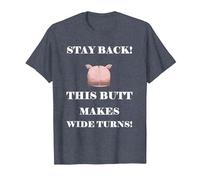 Divertido Gran Culo Butt Hace Giros Anchos Piggy Camiseta, Hombre, Azul Jaspeado, 3XL