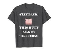Divertido Gran Culo Butt Hace Giros Anchos Piggy Camiseta, Hombre, Jaspeado Oscuro, 3XL