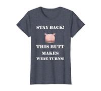 Divertido Gran Culo Butt Hace Giros Anchos Piggy Camiseta, Mujer, Azul Jaspeado, 3XL