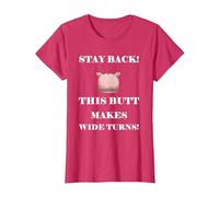 Divertido Gran Culo Butt Hace Giros Anchos Piggy Camiseta, Mujer, Rojo Jaspeado, 3XL