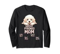 Divertido Gran Pirineo Mamá Perro Pirineos Montaña Humor Cita Manga Larga