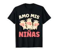 Divertido Granjero Amo Mis Niñas Vaca Camiseta